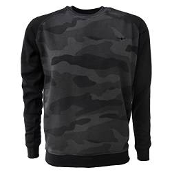 ROCK-IT Apparel Sweatshirt Herren Raglan 2 Tone Crewneck Sweater Pullover mit hohem Größen S - 5XL Regular Size H. Schwarz Dark Camouflage 3XL von ROCK-IT Apparel