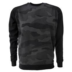 ROCK-IT Apparel Sweatshirt Herren Raglan 2 Tone Crewneck Sweater Pullover mit hohem Größen S - 5XL Regular Size H. Schwarz Dark Camouflage M von ROCK-IT Apparel