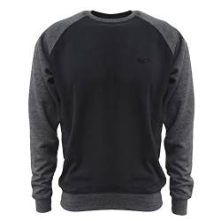 ROCK-IT Apparel Sweatshirt Herren Raglan 2 Tone Crewneck Sweater Pullover mit hohem Größen S - 5XL Regular Size H. Schwarz Dunkel Grau 3XL von ROCK-IT Apparel
