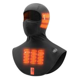 ROCKBROS Beheizte Sturmhaube Balaclavas Winter Warme Gesichtshaube Kopfbedeckung Thermo Fleece Skimaske Winddicht Nackenwärmer für Outdoor-Sports wie Radfahren, Motorradfahren, Skifahren, Wandern M von ROCKBROS