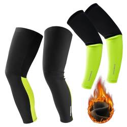 ROCKBROS Sport Armlinge Beinlinge Winter Arm Sleeves Armwärmer Beinwärmer Herren Damen für Radfahren, Angeln, Fußball, Basketball, Wandern, Laufen, Outdoorarbeit 1 Paar(Set 2XL-3XL) von ROCKBROS