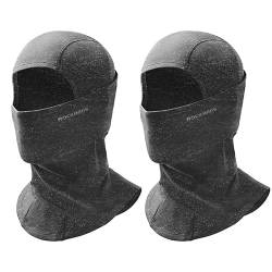 ROCKBROS Sturmhaube Herbst/Winter Thermo Balaclava für Outdoorsports Radfahren Skifahren Snowboard Reflektierend Winddicht Anti-Staub Atmungsaktiv für Damen Herren Dunkelgrau 2 PCS von ROCKBROS