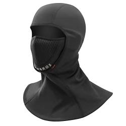 ROCKBROS Sturmhaube Motorrad Winter Balaclava Herren Damen Warm Skimaske Atmungsaktiv Gesichtsmaske Winddicht mit Klettverschluss 54-63cm Schwarz von ROCKBROS