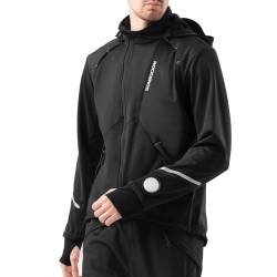 ROCKBROS Winter Fahrradjacke Herren Winterjacke Thermo Softshelljacke Winddichte Wasserdicht Atmungsaktiv für Radfahren, Laufen, Wandern von ROCKBROS