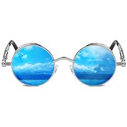 ROCKNIGHT Gothic Steampunk Runde Sonnenbrille für Herren Damen Polarisierter UV-Schutz Metallrahmen von ROCKNIGHT