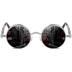 ROCKNIGHT Gothic Steampunk Runde Sonnenbrille für Herren Damen Polarisierter UV-Schutz Metallrahmen von ROCKNIGHT