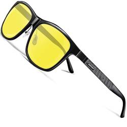 ROCKNIGHT Nachtsichtbrille HD Fahren Polarisierter UV-Schutz Blendschutz Gelbe UV-Sonnenbrille Metallrahmen von ROCKNIGHT