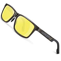 ROCKNIGHT Polarisierte Nachtsichtbrille für Herren, Metallrahmen, gelbe Linse, Nachtfahrbrille, UV 400 von ROCKNIGHT