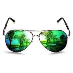 ROCKNIGHT Polarisierte Piloten-Sonnenbrille für Herren und Damen, Metall, flacher Kopf, leicht, UV400, Außenbereich, 58 mm - - Medium von ROCKNIGHT