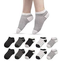 RØDER 10er Sneaker Socken Damen • Baumwollgemisch • Mehrfarbig • Ohne Naht • Ohne Gummi (39-42, Schwarz) von RØDER