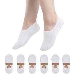 RØDER 6 Paar Premium Füsslinge unsichtbar im Schuh mit Antirutsch Diamond System Baumwolle Damen Herren Sneakersocken (43-46,Weiss) von RØDER