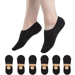 RØDER 6 Paar Premium Füsslinge unsichtbar im Schuh mit Antirutsch Diamond System Baumwolle Damen Herren Sneakersocken (47-50,Schwarz) von RØDER