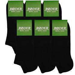 RØDER 6er Pack Bambus Sneaker Socken • Super Soft • Handgekettelte Zehennaht • Optimales Fußklima • Anti Schweiß Socken(43-46,Schwarz) von RØDER