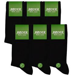 RØDER 6er Pack Bambus Socken • Super Soft • Optimales Fußklima • Handgekettelte Zehennaht • Anti Schweiß Socken(47-50,Schwarz) von RØDER