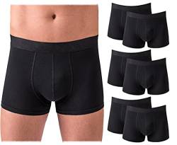 RØDER Herren Boxershorts 6er Pack • Shorts für Männer • Baumwolle • Kein Kratzender Zettel • Unterwäsche • perfekte Passform • Schwarz • Größe XXL von RØDER
