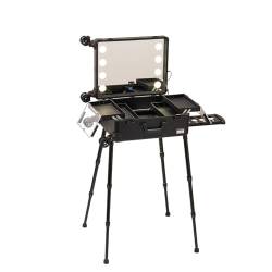 Cosmetic Case Multicase Jewellery Case Makeup Case Trolley Vanity Case, Large Make-Up Case, Multi-Storage Case Transport Case, Lockable Multi Case,Hairdressing Case, Large Compartment (Size : B(with von ROFBIHG