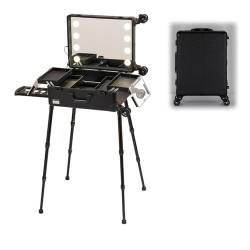 Kosmetikkoffer Groß Schminkkoffer Leer Make up Koffer Professionelle Beauty Case mit Schultergurt Friseurkoffer Nagelkoffer, Make up Koffer Professionell Schminkkoffer Organizer (Size : A(with Shelf) von ROFBIHG