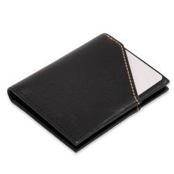ROIK Geldbörse Geldbeutel für Herren oder Damen, Slim Wallet, 100% Rindsleder, mit RFID-Schutz, leicht und klein, Mini-Geldtasche, City Black von ROIK