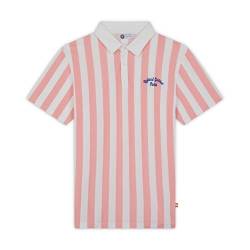 ROLAND GARROS Herren Stripes Poloshirt, Rosa/Ecru, M von ROLAND GARROS