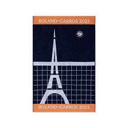 ROLAND GARROS - Spielerhandtuch Edition 2023 – Eiffelturm – saugfähig – 100% Baumwolle – Marineblau – 70 x 105 cm, marine, onesize von ROLAND GARROS