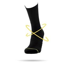 ROLLO SOCKS Team 5.0 All Black - Laufsocken mit gezielter Kompression, Running, Sprunggelenk stützend, Bandage Fußgelenk, Sportsocken, Für jeden Sport geeignet, Größe L (44-46) von ROLLO SOCKS