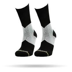 ROLLO SOCKS Team 5.0 Black 2er Pack - Laufsocken mit gezielter Kompression, Running, Sprunggelenk stützend, Bandage Fußgelenk, Sportsocken, Für jeden Sport geeignet, Größe L (44-46) von ROLLO SOCKS