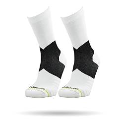 ROLLO SOCKS Team 5.0 White 2er Pack - Laufsocken mit gezielter Kompression, Running, Sprunggelenk stützend, Bandage Fußgelenk, Sportsocken, Für jeden Sport geeignet, Größe L (44-46) von ROLLO SOCKS