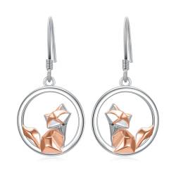 Origami Fuchs Ohrringe 925 Sterling Silber Fuchs Ohrringe Hängend Fuchs Schmuck Geschenke für Damen Mädchen von ROMANTICWORK