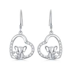 ROMANTICWORK Elefant Ohrringe 925 Sterling Silber Hypoallergen Elefanten Hängende Ohrringe Elefant Schmuck Geschenke für Damen Mädchen von ROMANTICWORK