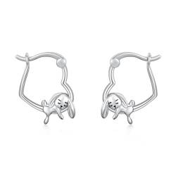 ROMANTICWORK Hase Ohrringe 925 Sterling Silber Kaninchen Creolen Ohrringe Hasen Schmuck Geschenke für Damen Mädchen von ROMANTICWORK