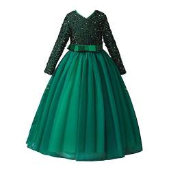 ROMIDA 4-12 Jahre Blumenmädchen Kleid Kinder Langes Abendkleid Geburtstag Partykleid Spitze Maxikleid Ärmellos Prinzessin Festliches Festkleid von ROMIDA