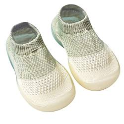 ROMIDA Babyschuhe Mädchen Jungen Kleinkind Schuhe Baby Lauflernschuhe kinderschuhe Rutschfeste Bodenschuhe Weicher Boden Bodensocken Stricken Sockenschuhe Anti-Rutsch-Socke Schuhe, Grün, 21 EU von ROMIDA