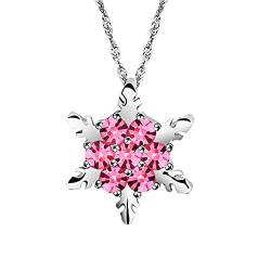 ROMIDA Damen Personalisierte Halskette Schneeflocke-Halskette Anhänger Halskette Silber Kette Frauen Zirkonia Halskette Sterling Silber Halsketten schmuck Geschenke für Mädchen Mama Frauen von ROMIDA