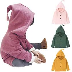 ROMIDA FleeceJacken Gepolsterte Übergangsjacke Jungen Mädchen Mode Süßer Druck Plüschjacke Kapuzenjacke Einfarbig Winterjacke Warm Teddy Hoodie Kapuze Mäntel Kapuzenjacke Parka Jacke, Gelb, 110 von ROMIDA