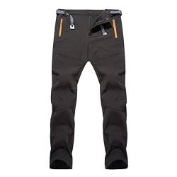 ROMIDA Herren Funktionshose Lange Regular Fit Arbeitshosen Trekkinghose Fleece Warm Wanderhose Outdoor Hose für Männer Wasserdicht Winddichter Freizeithose Cargohose Wasserdichte skihose von ROMIDA