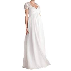 ROMIDA Umstandskleid Fotografie Umstandskleid Damen Mesh Spitzenkleid Festliches Umstandskleid Fotografie Sexy Kleidung Maxikleid Off Schultern Mutterschaft Langarm Maxi Kleid Hochzeit von ROMIDA