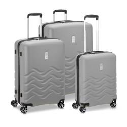 RONCATO Set 3 Trolley G+M+C, 4 W, glänzend, Grau, Unisex, Erwachsene, grau, PEQUEÑO + MEDIANO + Grande, Koffer von RONCATO