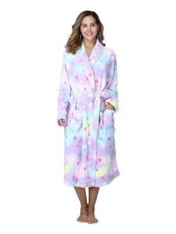 RONGTAI Fleece Robe für Frauen Plüsch Weich Warm Lang Bademantel mit Taschen - mehrfarbig - Medium von RONGTAI