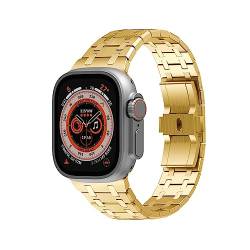 RONGYEDE Edelstahl-Uhrenarmband für Apple Watch Ultra 49 mm 45 mm 44 mm 42 mm Serie für iWatch 8 7 6 5 4 SE-Serie(Größe:42MM) von RONGYEDE