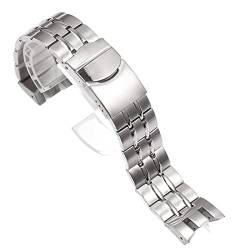 RONGYEDE Klassisches 22 mm Edelstahl-Uhrenarmband für YRS403 412 402G Soild Herren-Uhrenarmband Klappschließe(Größe:22 mm) von RONGYEDE