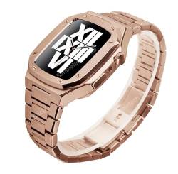 RONGYEDE Luxus Edelstahl für Apple Watch Band Series 6 SE 5 44 mm edles Metallgehäuse Armband für iWatch 8 7 41 mm 45 mm Modifikation Kit(Größe:41 mm) von RONGYEDE