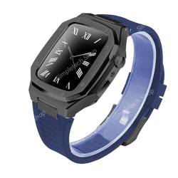 RONGYEDE Luxus Edelstahl für Apple Watch Band Series 6 SE 5 44 mm edles Metallgehäuse Armband für iWatch 8 7 41 mm 45 mm Modifikation Kit(Größe:45 mm) von RONGYEDE