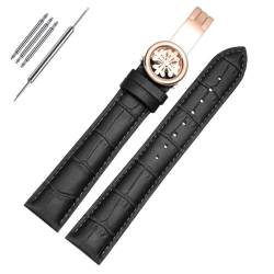 RONGYEDE Uhrenarmband aus echtem Leder für PP Patek Philippe Granate 5167Ax 20 mm 21 mm 22 mm Armband für Herren und Damen(Größe:19 mm) von RONGYEDE