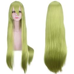 RONGYEDE-Wig Anime Cosplay Anime Perücke Fate Cosplay Enkidu Perücke grüne lange gerade Perücke Kostüm-Halloween-Perücke for Halloween Kostümparty Anime-Show Cosplay-Event Konzerte von RONGYEDE