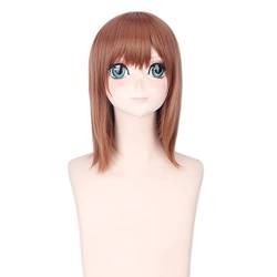 RONGYEDE-Wig Anime Cosplay Anime-Perücke K-on!Cosplay Yui Hirasawa Perücke kurze braune Perücke Kostüm-Halloween-Perücke for Halloween Kostümparty Anime-Show Cosplay-Event Konzerte von RONGYEDE