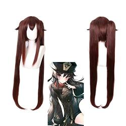 RONGYEDE-Wig Anime Cosplay Original god Wig Walnut Cosplay Fake Brown Black face Styling COS Game Animation von RONGYEDE