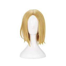 RONGYEDE-Wig Anime Cosplay Rollenspiel for Achsenmächte Hetalia APH Polen Cosplay-Perücken Kurze Goldfarbene Glatte Haarperücke von RONGYEDE