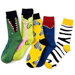 RONGYI Funny Colourful Socks, Animal Socks, Fun Patterned Socks, Crazy Socks, Fashionable Multicoloured Socks, for Men, Women and Teenagers, Combed Cotton Funny Novelty Crew Socks, 37-43 von RONGYI