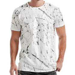 RONOMO Herren Mode bedrucktes T-Shirt Casual Print T-Shirt (SH Weiß XXL) von RONOMO