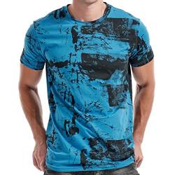 RONOMO Herren T-Shirt Street T-Shirt Qualität T-Shirt（FK Blau XL von RONOMO